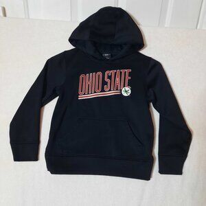 OSU SCARLET GRAY YOUTH Pullover Hoodie Black, Big Spellout Front Sweatshirt, 7